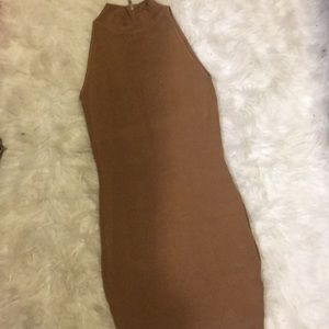 Nude high neck dress